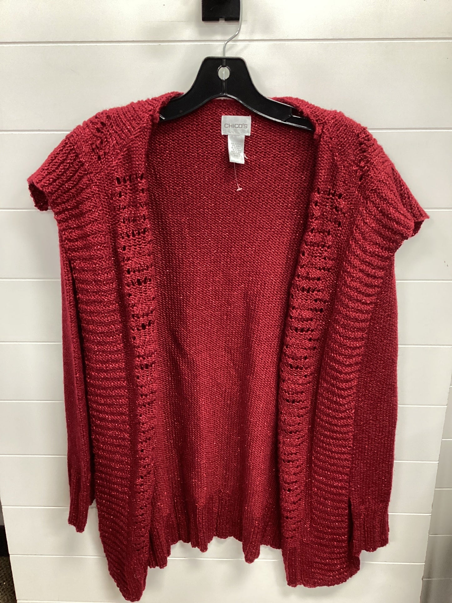Sweater Cardigan By Chicos In Red, Size:L