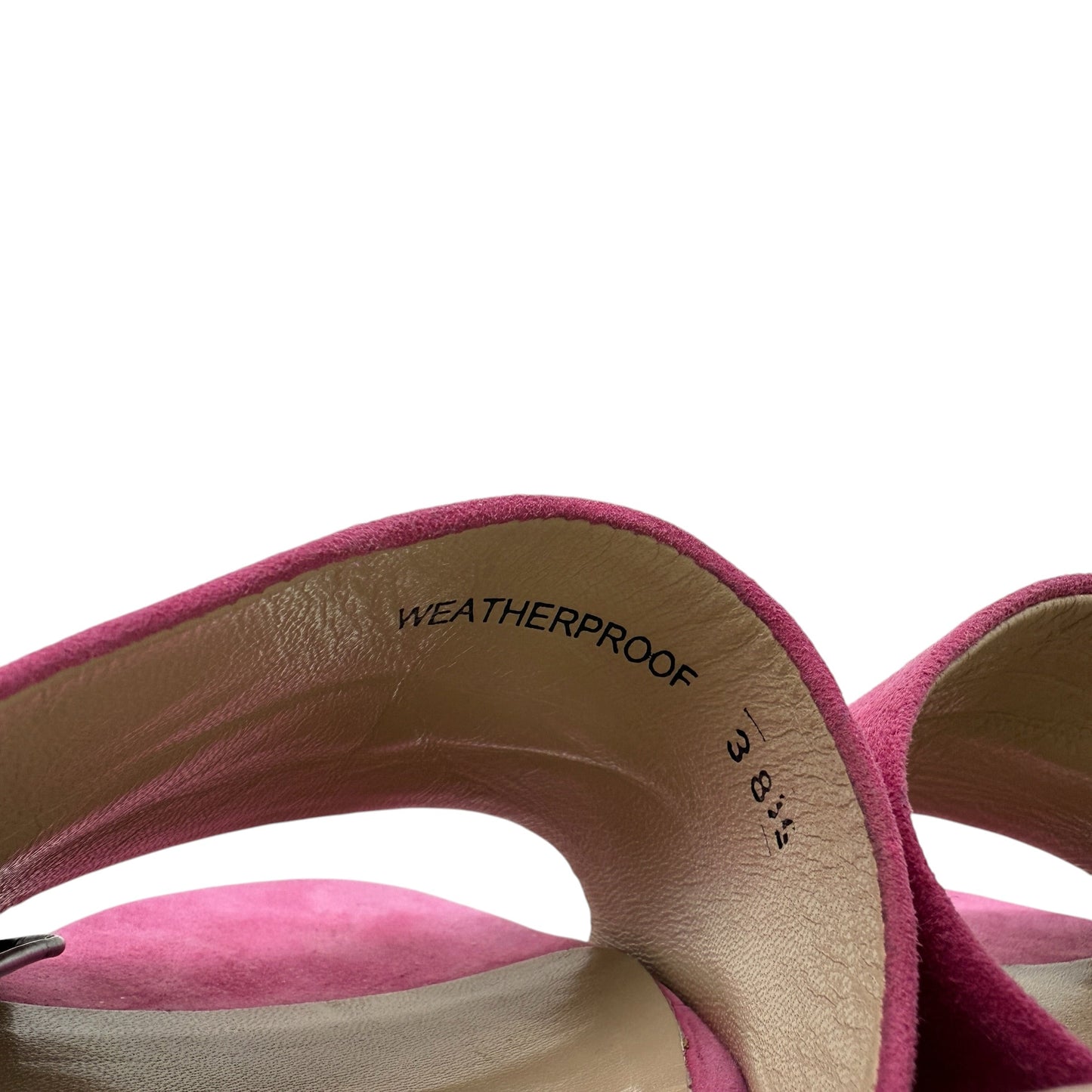 Suede Striped Block Heel Mule Sandals By Ron White In Pink, Size: 8.5