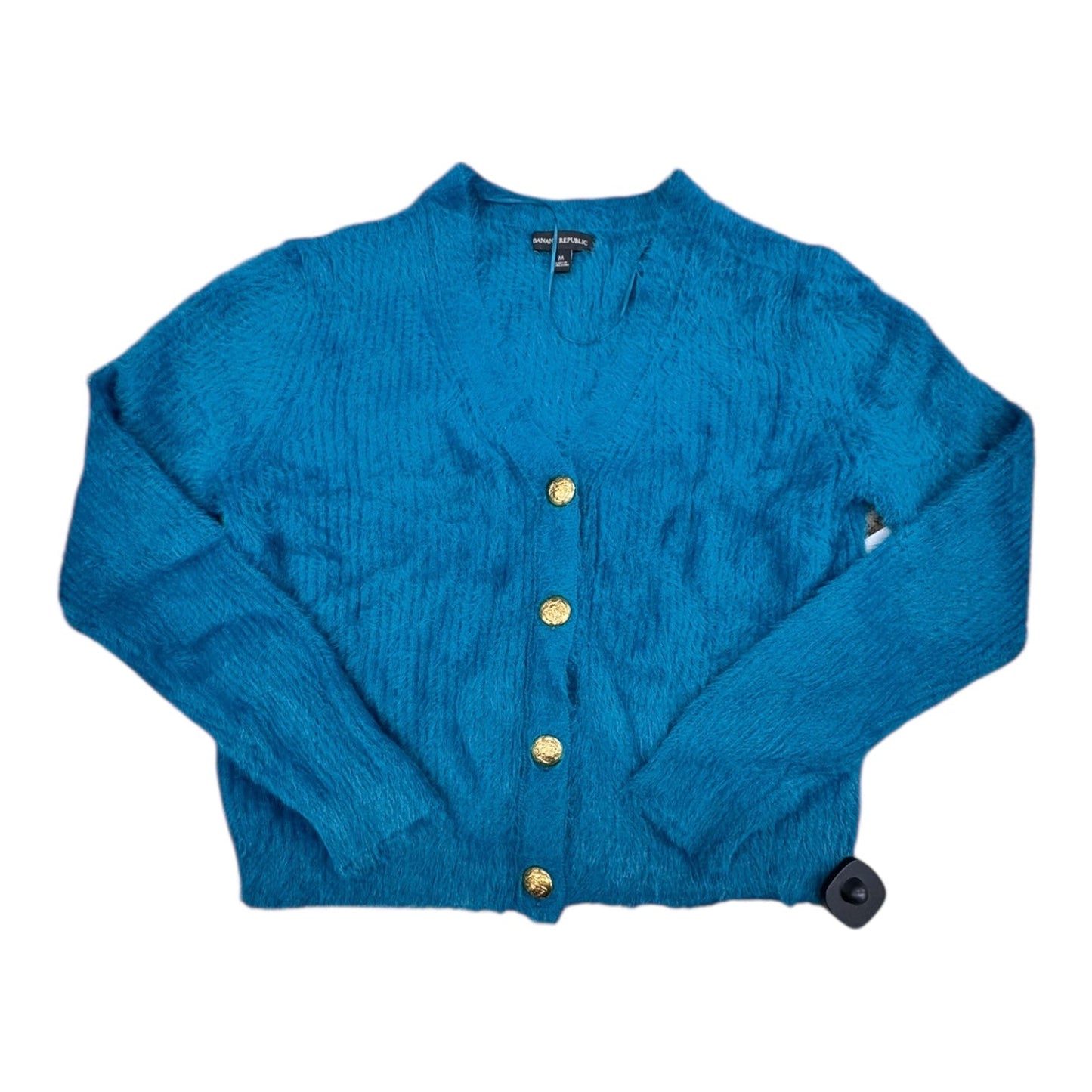 Sweater Cardigan By Banana Republic In Teal, Size:M