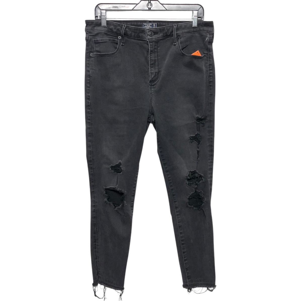 Jeans Skinny By Abercrombie And Fitch In Black, Size:14