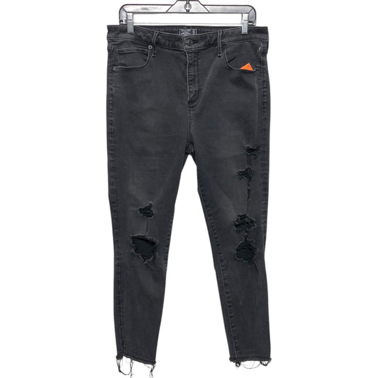 Jeans Skinny By Abercrombie And Fitch In Black, Size:14