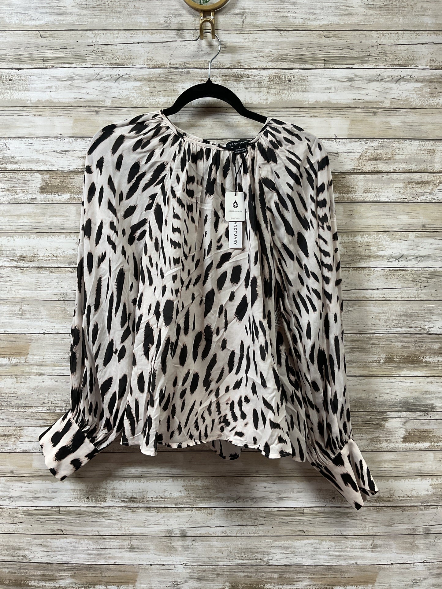 Blouse Ls By Sanctuary In Black & Cream, Size:L