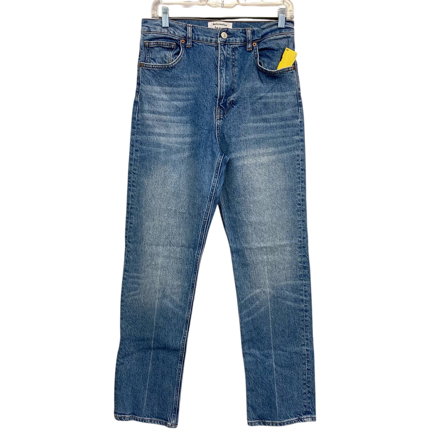 Jeans Straight By Reformation In Blue Denim, Size:8