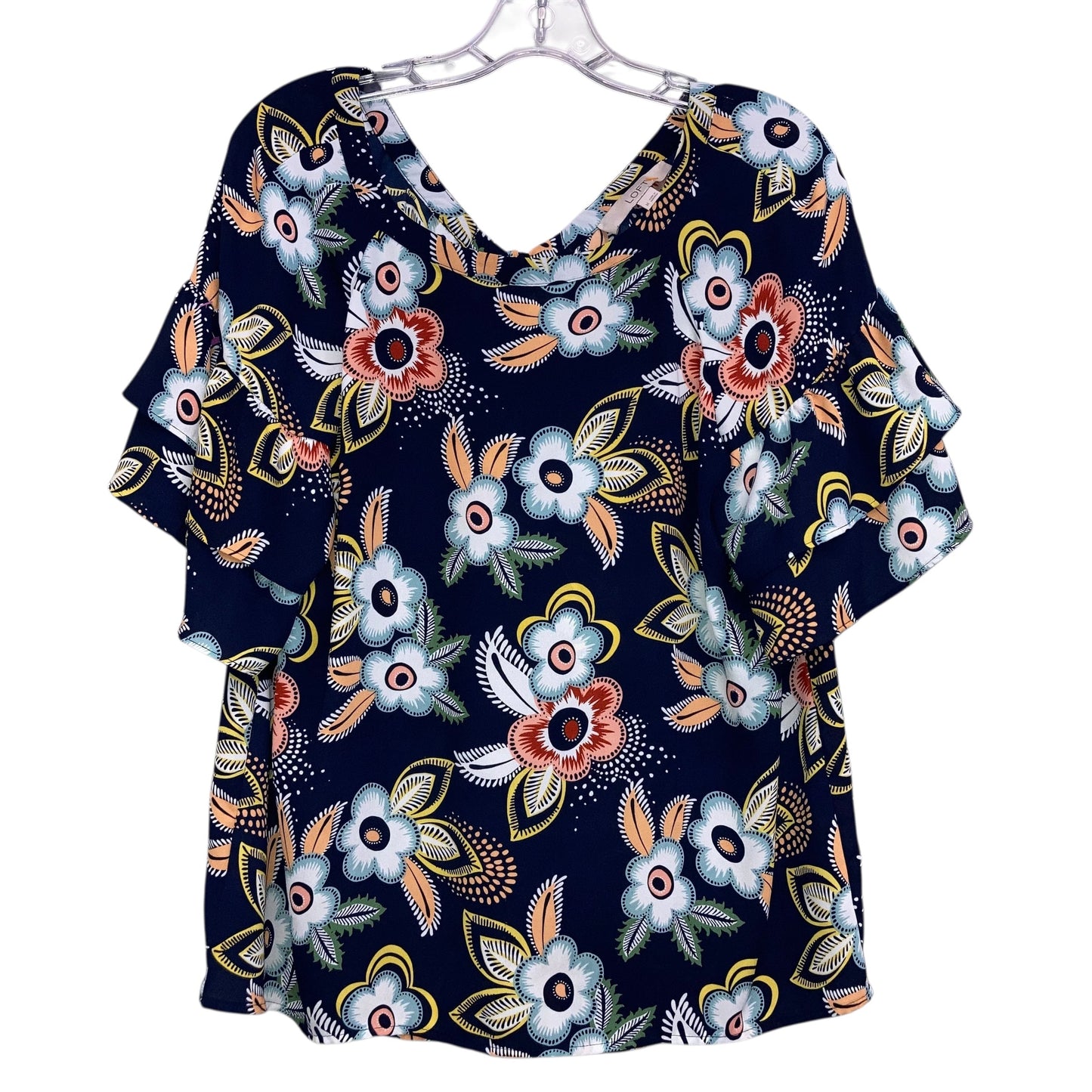 Top Ss By Loft In Floral Print, Size:M