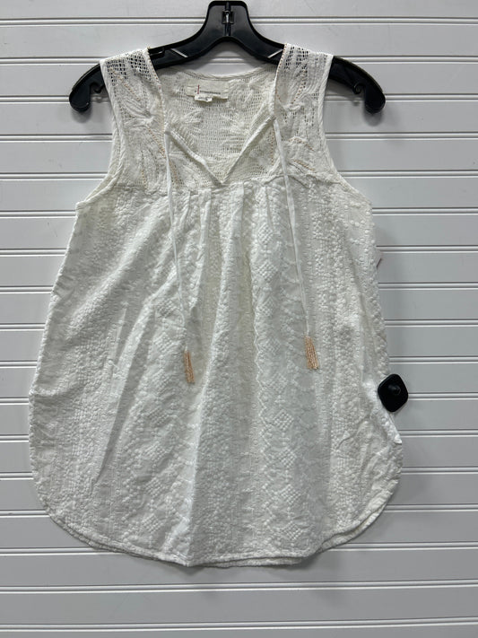 Blouse Sleeveless By Anthropologie In Cream, Size:Xs