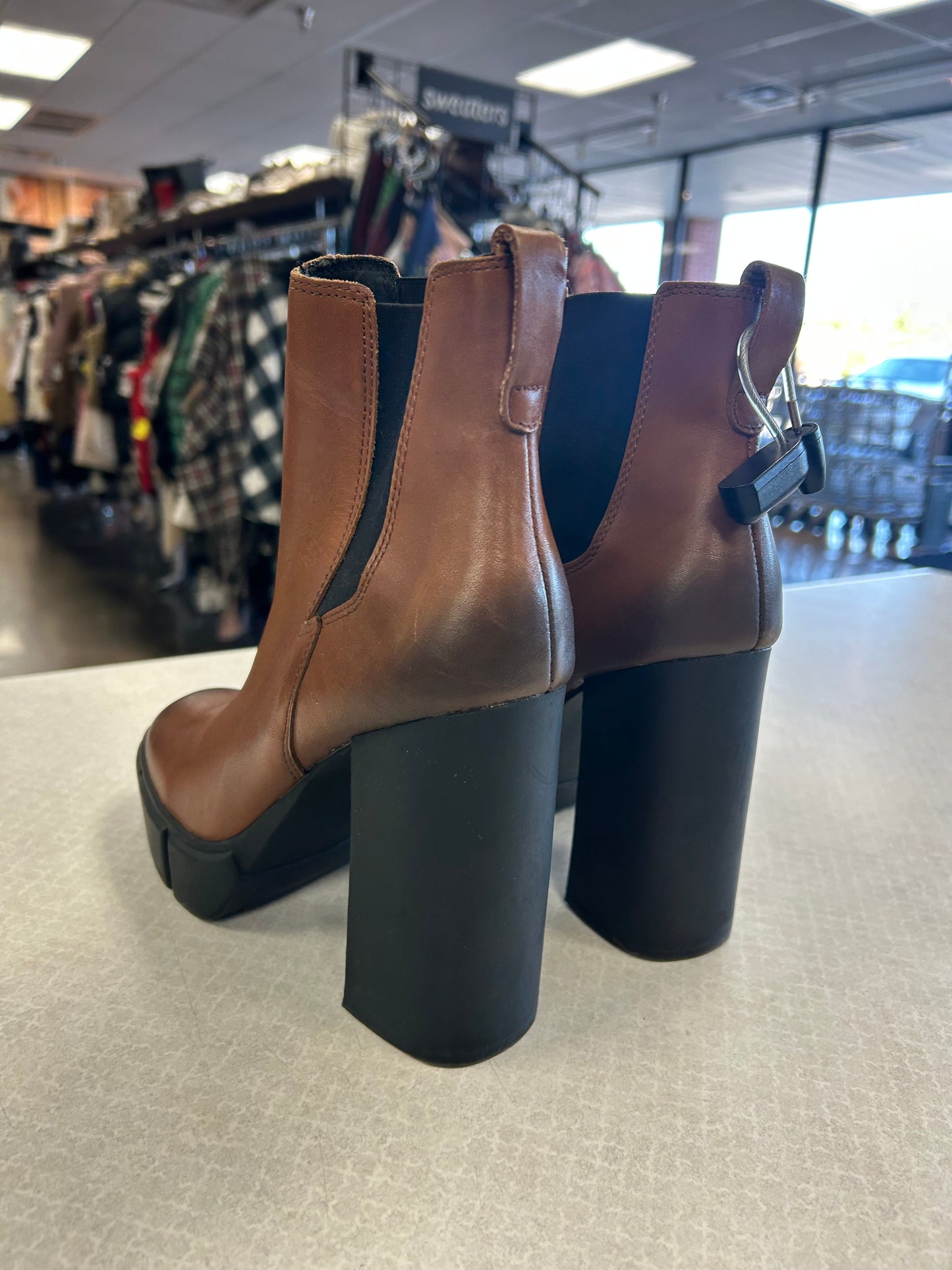 BOOTS ANKLE HEELS by STEVE MADDEN In BROWN, Size: 8.5