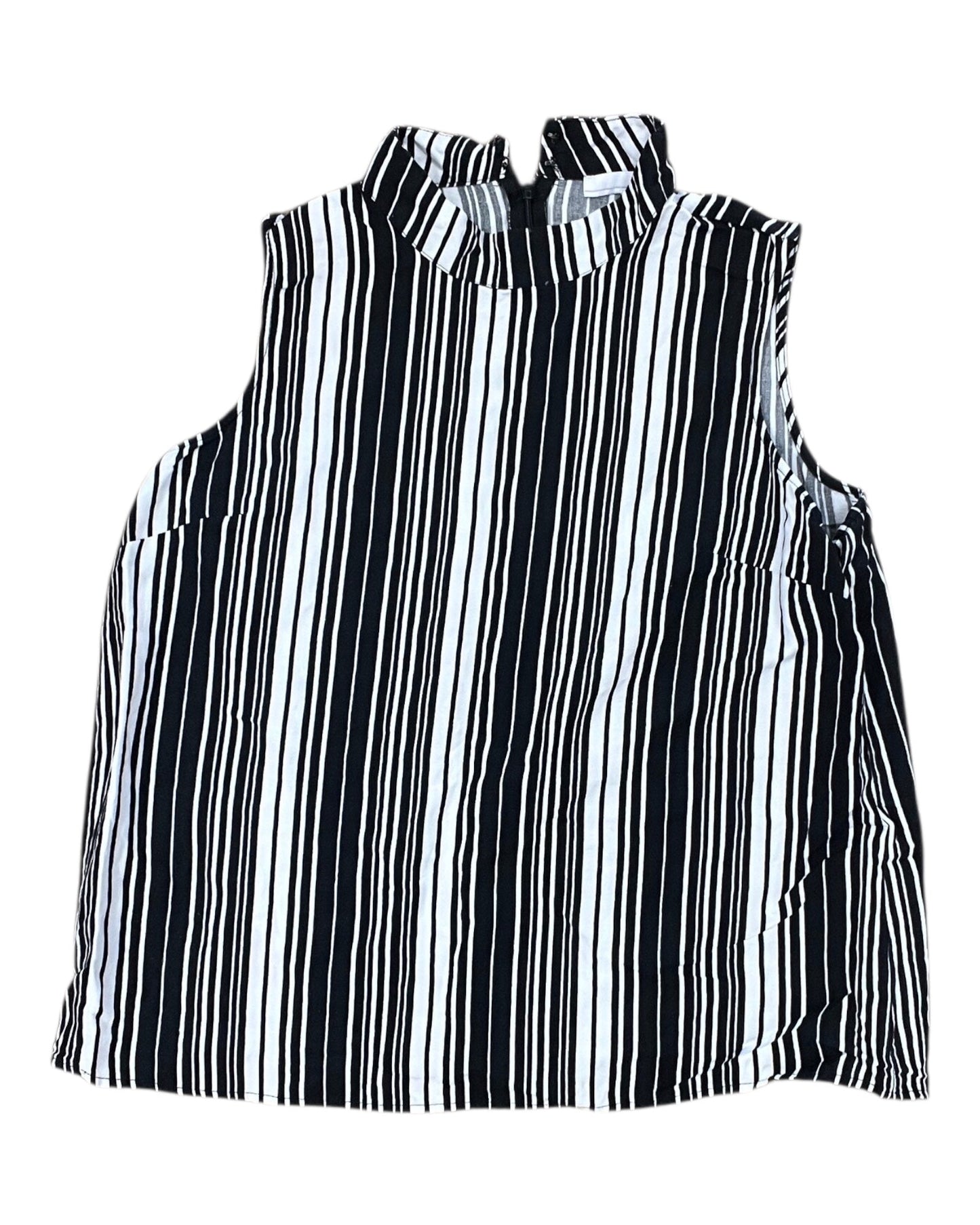 Top Sleeveless By Clothes Mentor In Black & White, Size:Xl