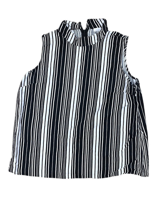 Top Sleeveless By Clothes Mentor In Black & White, Size:Xl