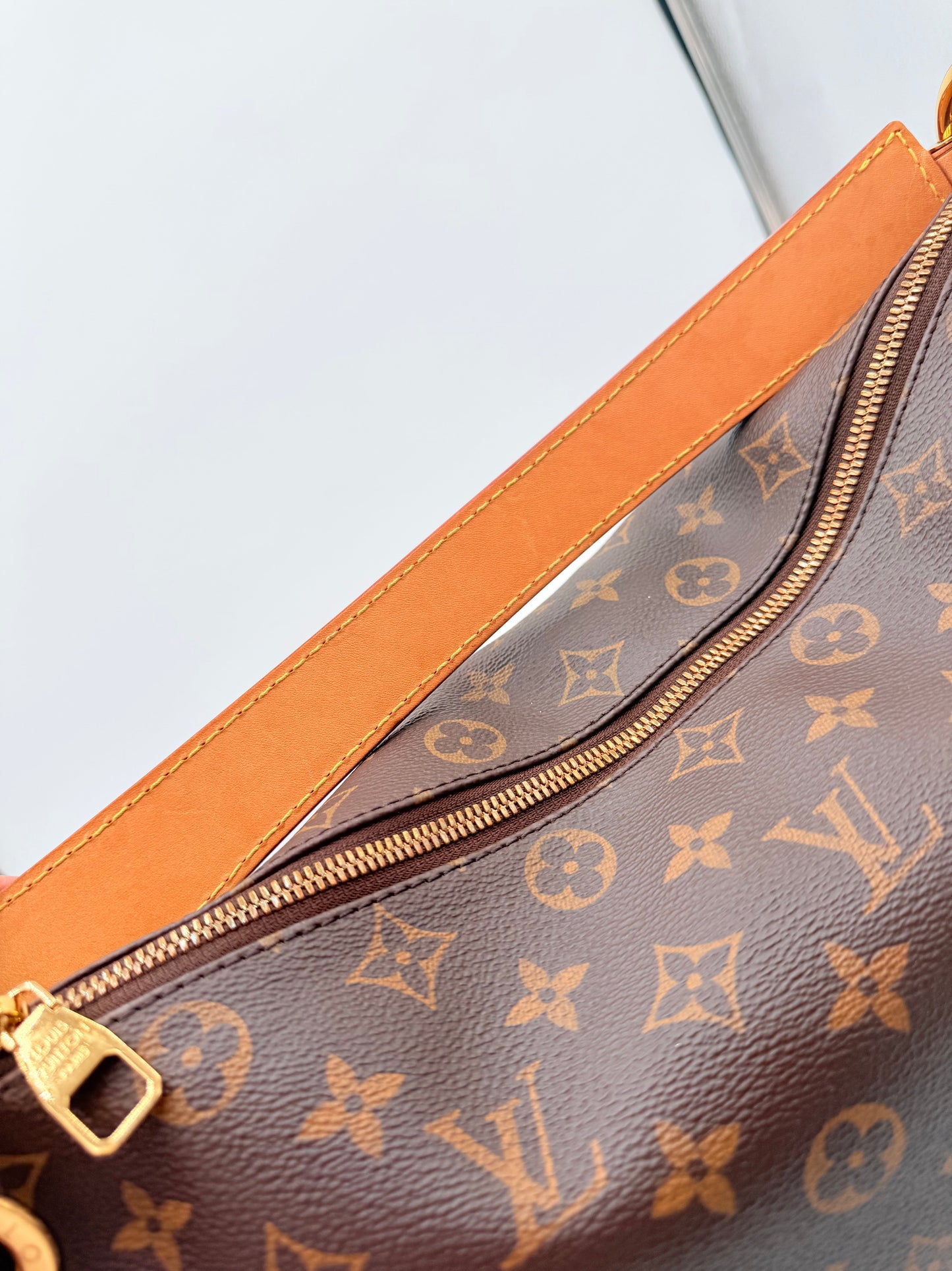 Handbag Luxury Designer By Louis Vuitton In Brown, Size:Medium