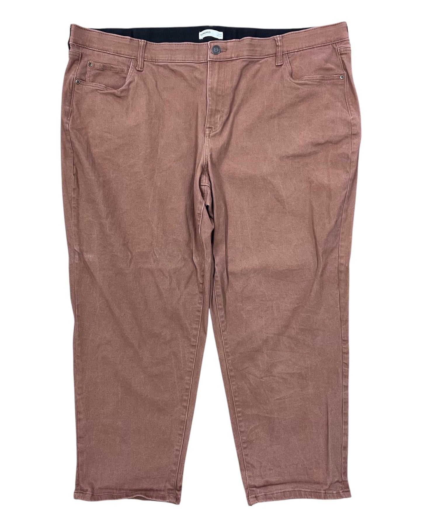 Jeans Straight By Sonoma In Brown Denim, Size:24