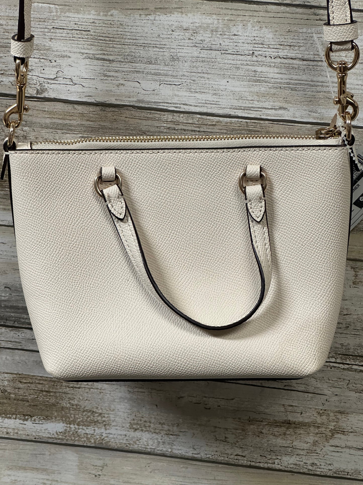 Crossbody Designer By Coach In Cream, Size:Small