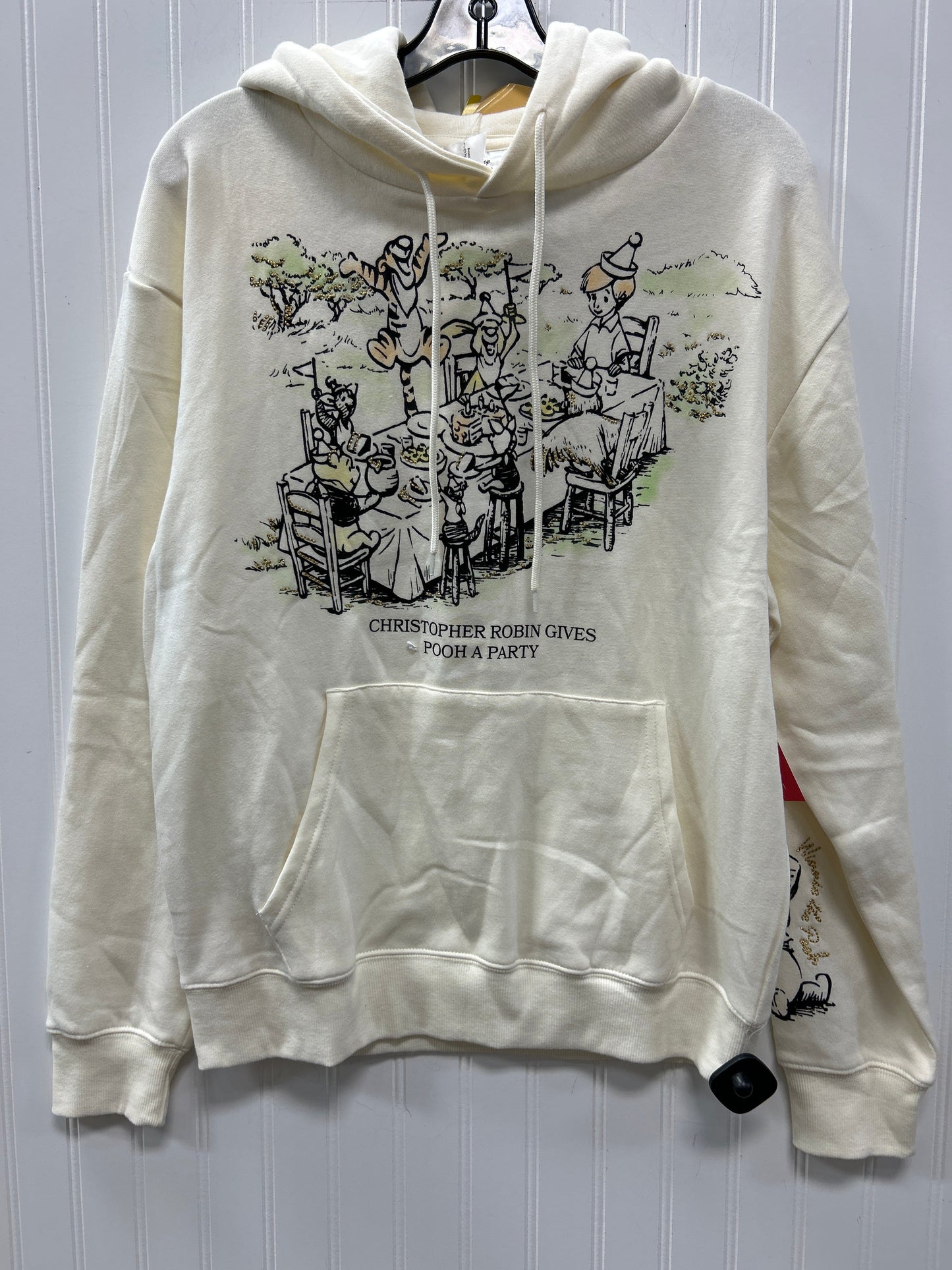 Sweatshirt Hoodie By Disney In Cream, Size:M