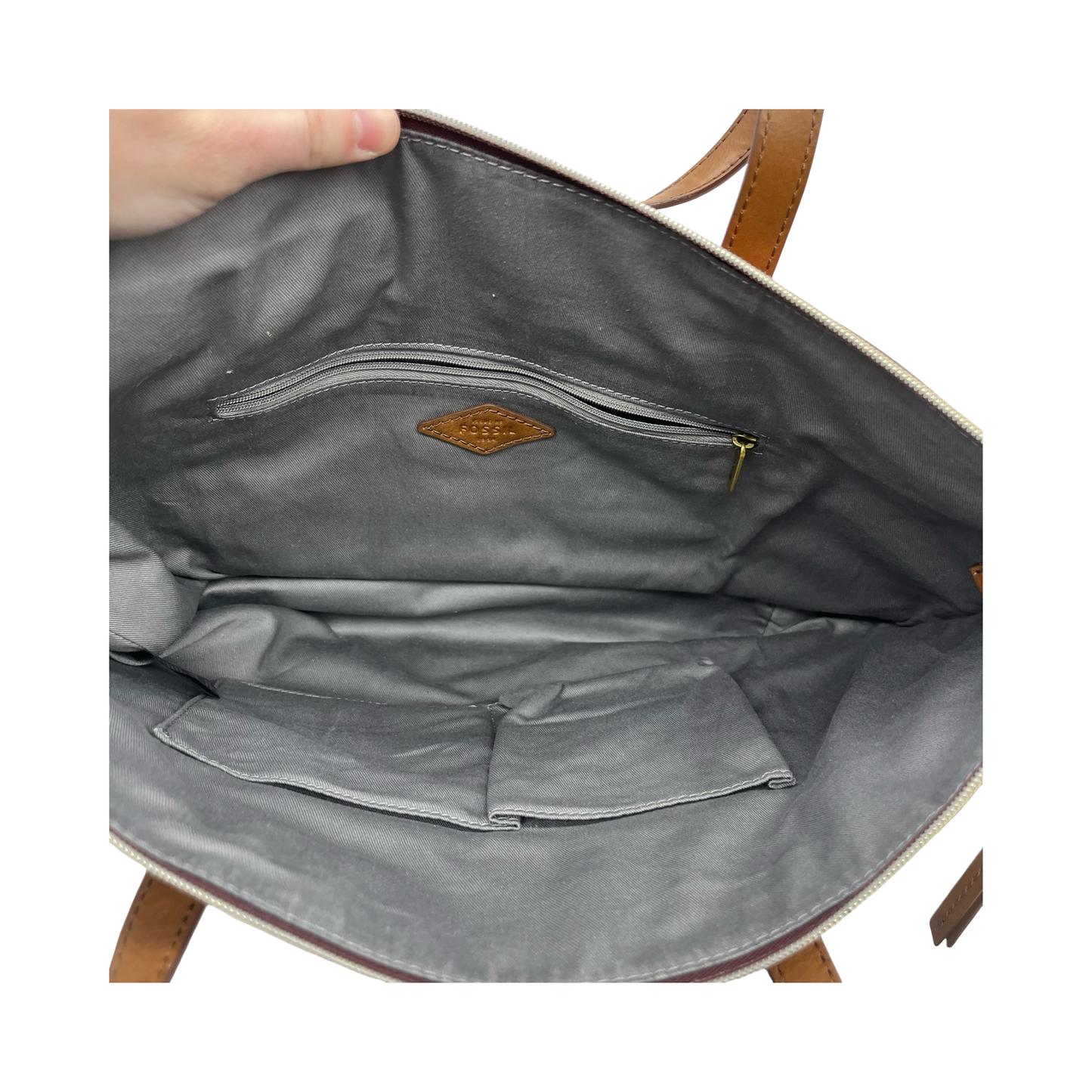 Handbag By Fossil In Pink & Red, Size:Large