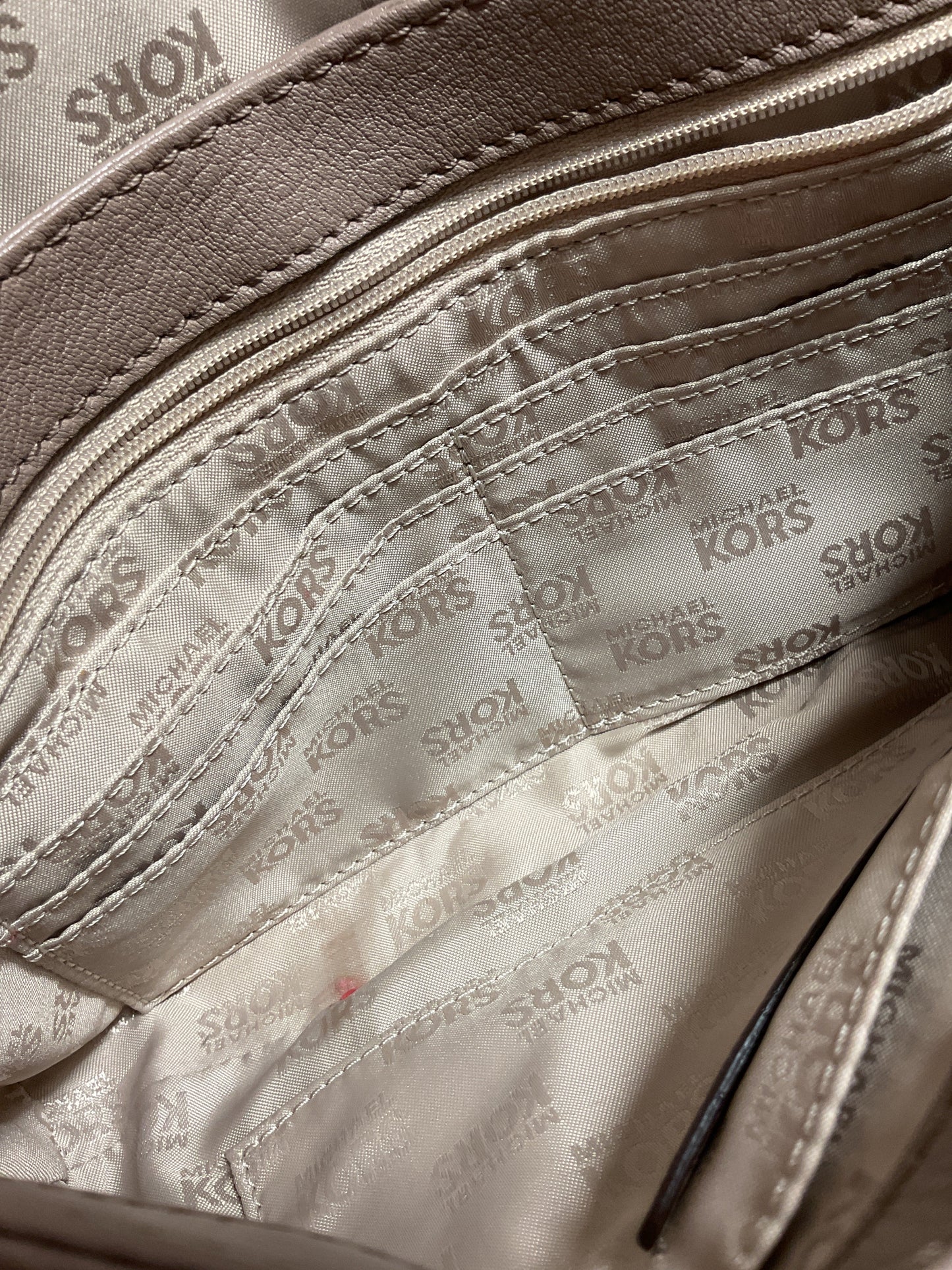 Handbag Designer By Michael Kors In Taupe, Size:Small