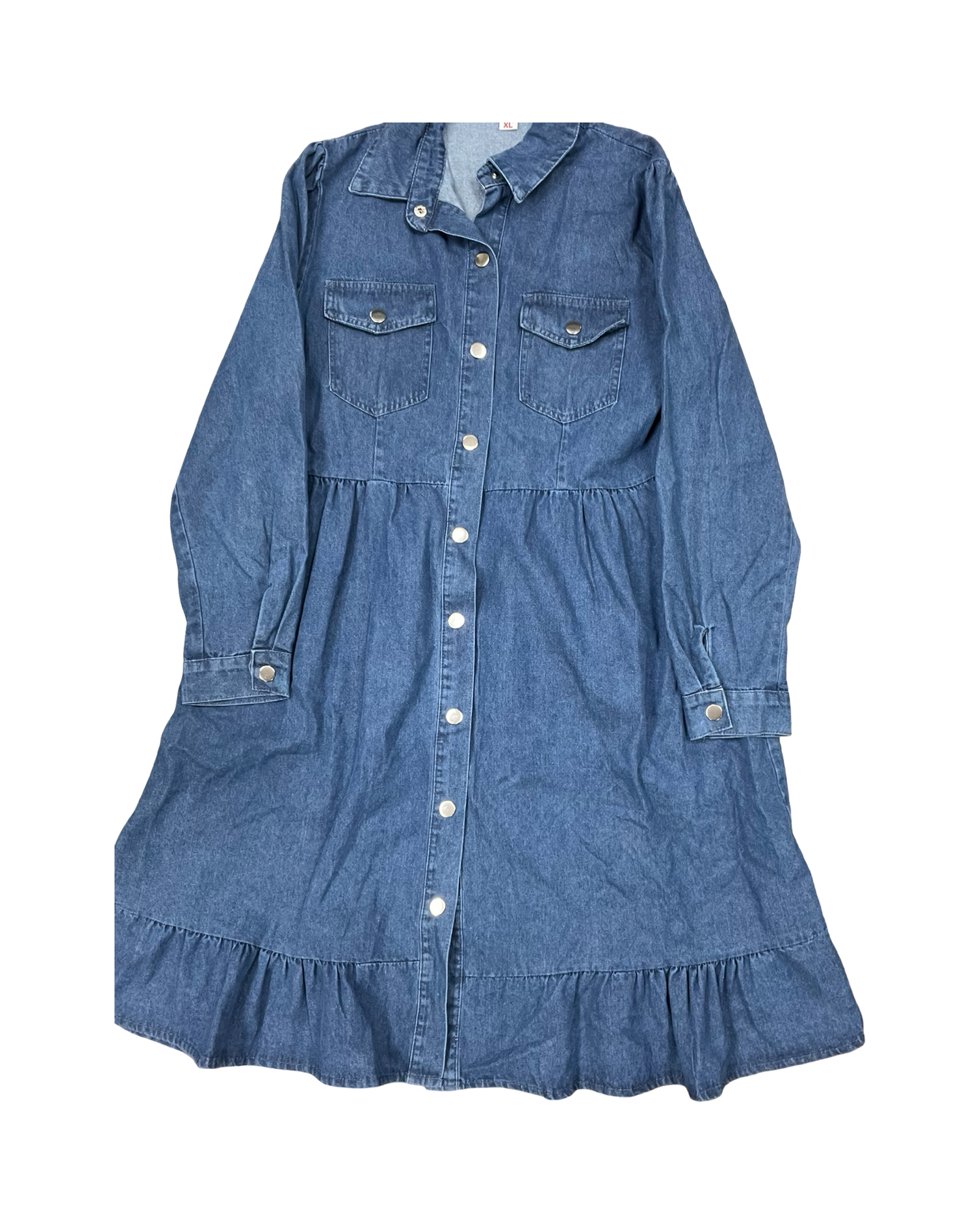 Dress Casual Midi By Clothes Mentor In Blue Denim, Size:Xl