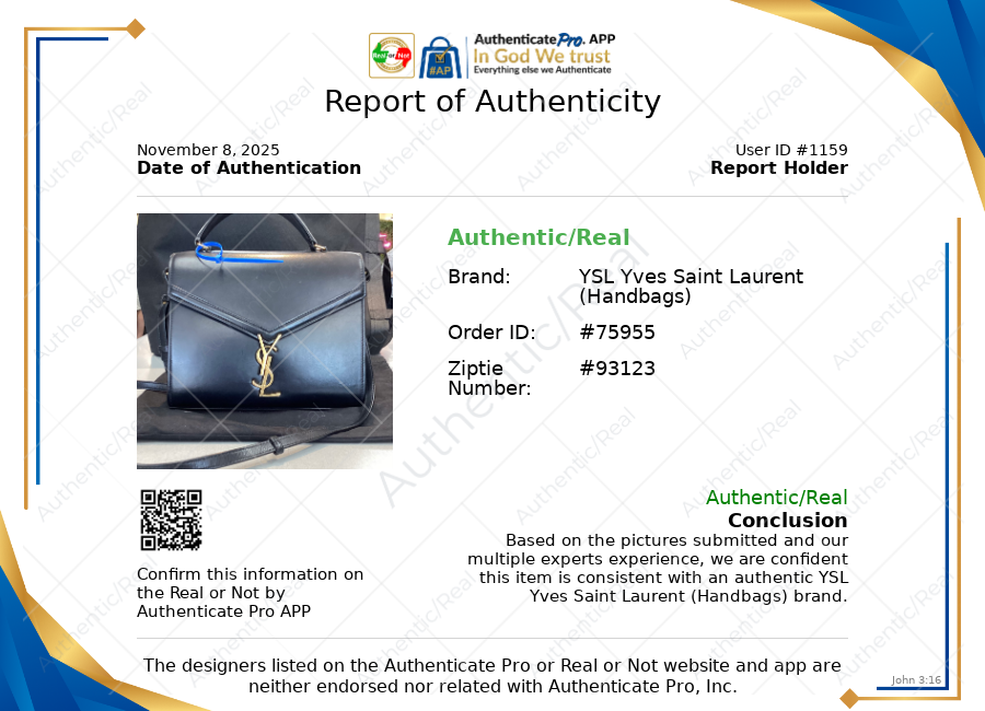 Handbag Luxury Designer By Yves Saint Laurent, Size: Medium