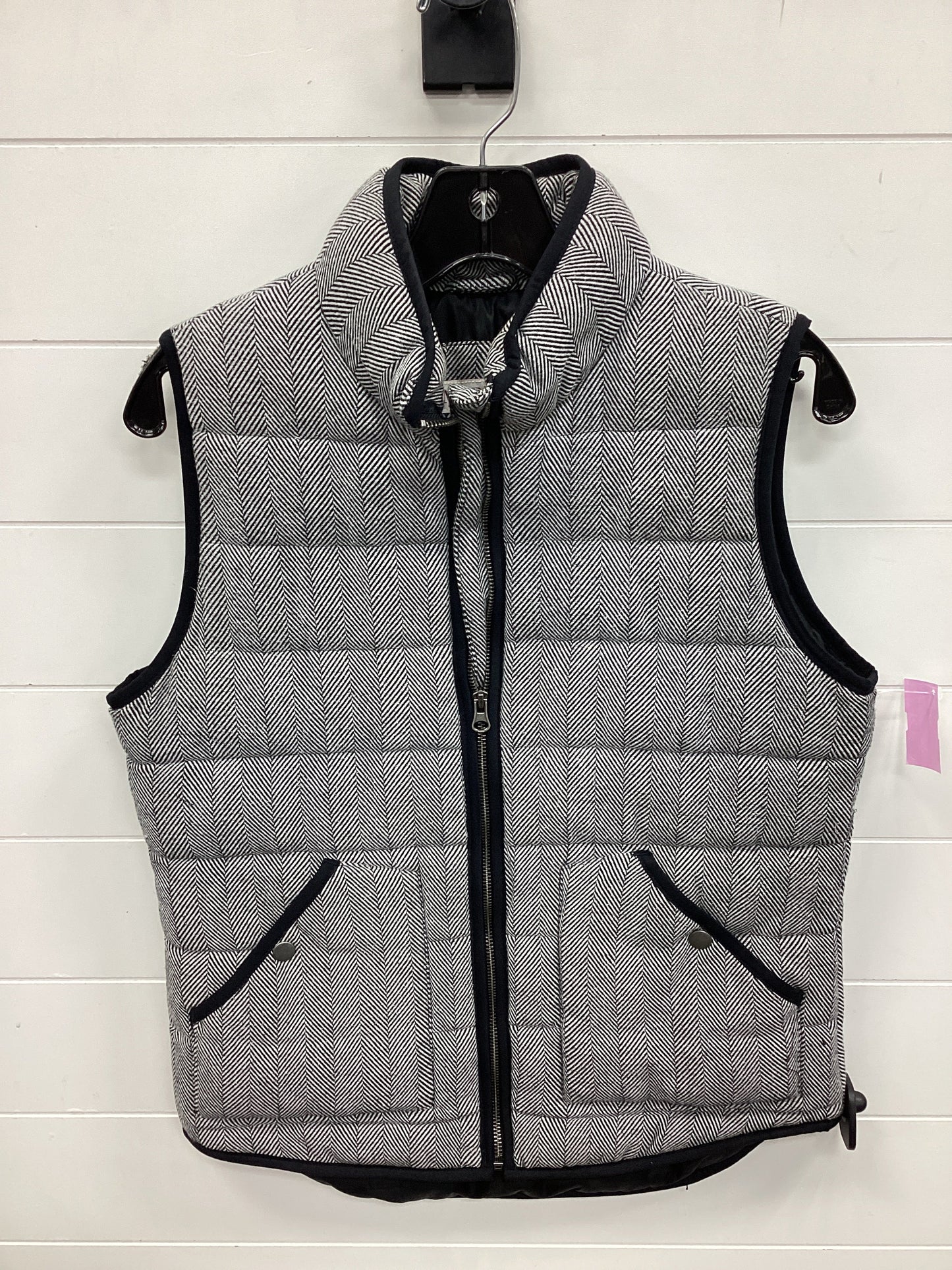 Vest Puffer & Quilted By Merona In Black & Cream, Size:M