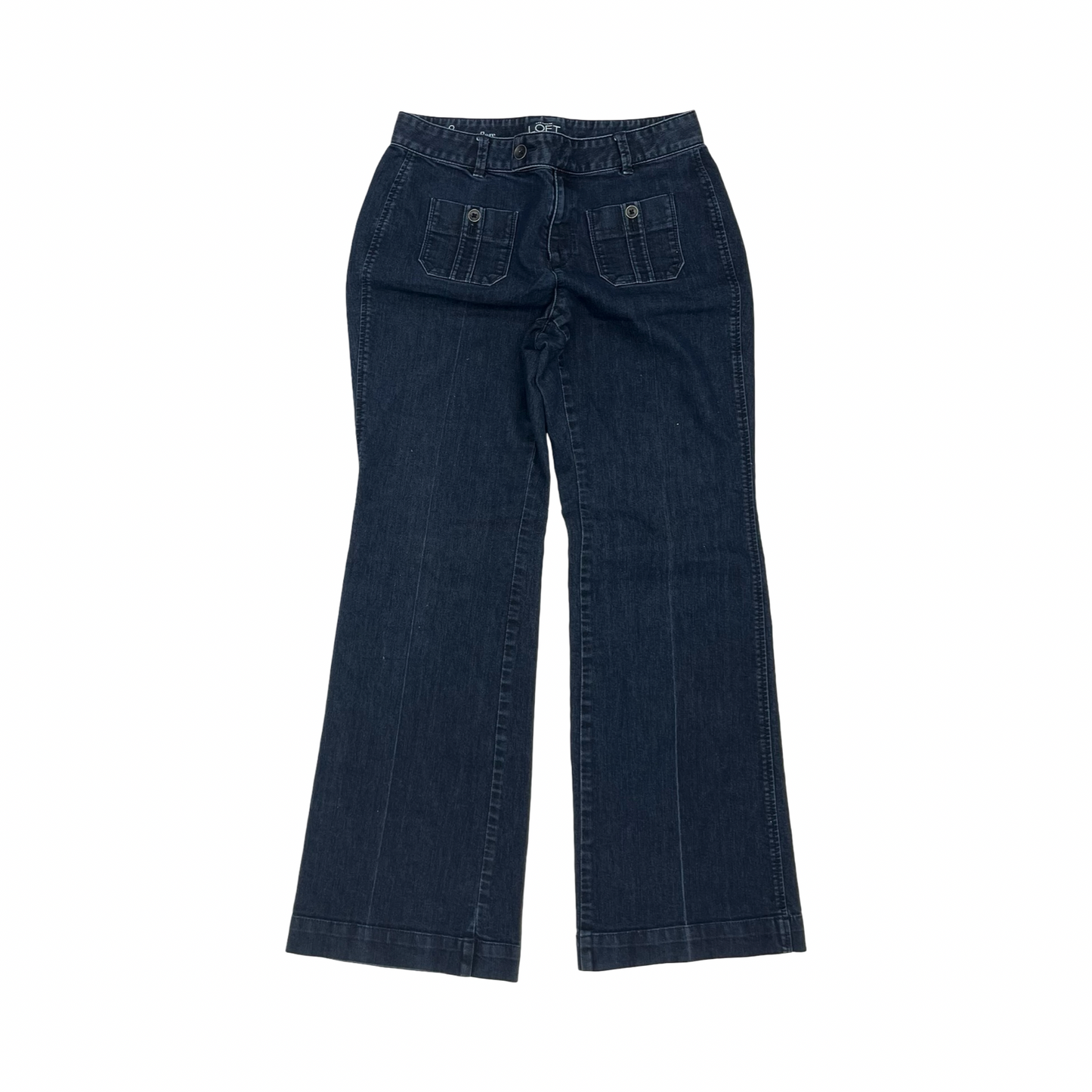 Jeans Wide Leg By Loft In Blue Denim, Size:8