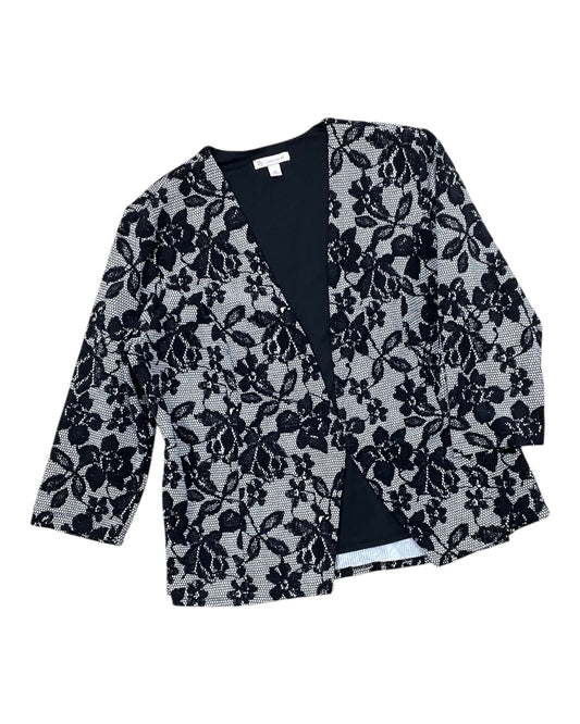 Cardigan By Cb Studio In Black & White, Size:Xl