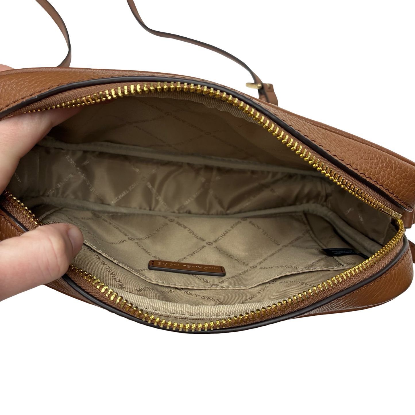 Crossbody Designer By Michael Kors In Tan, Size:Medium