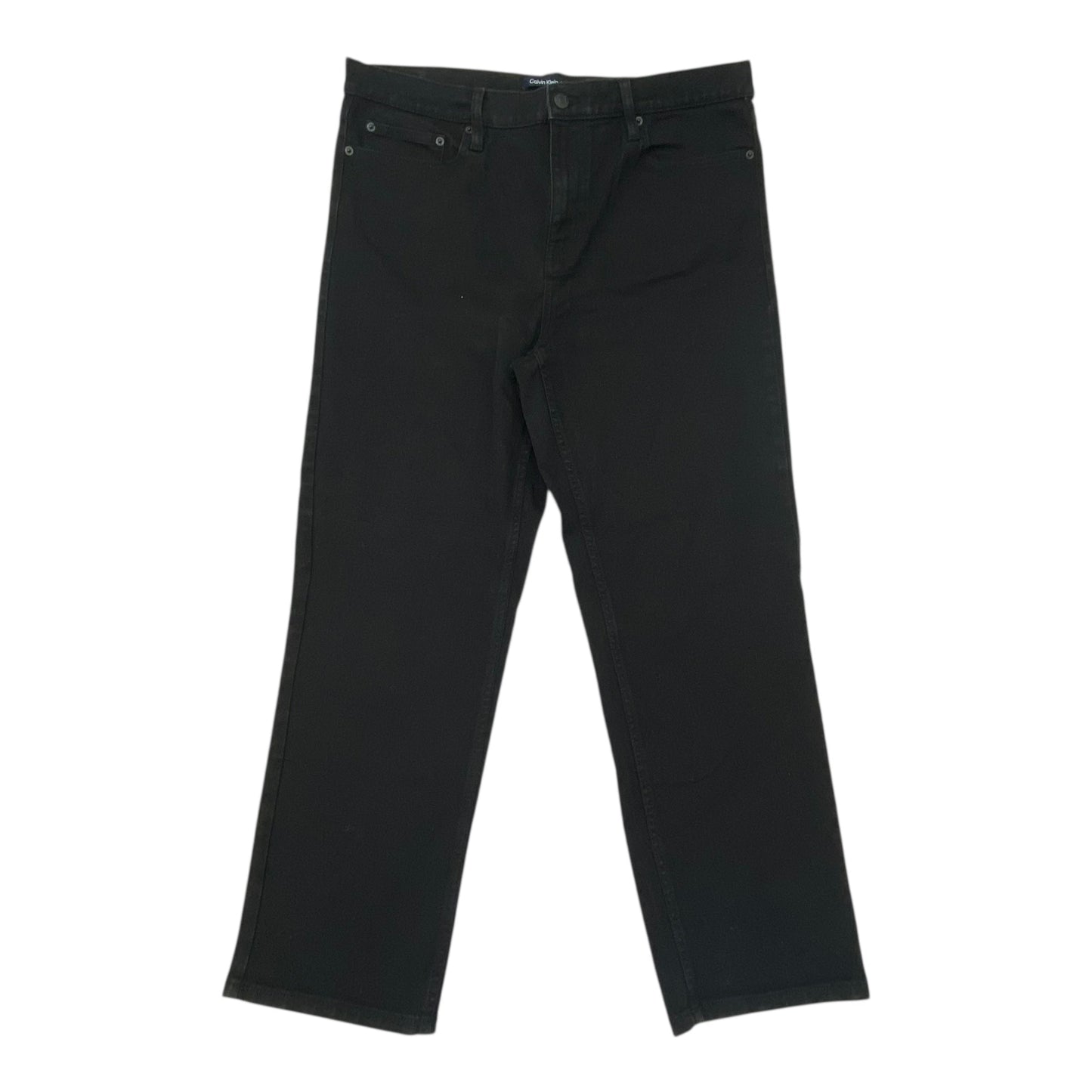 Jeans Straight By Calvin Klein In Black Denim, Size:14