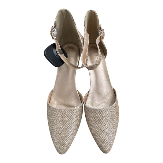 Shoes Heels Block By HEHAINOM In Gold, Size:6