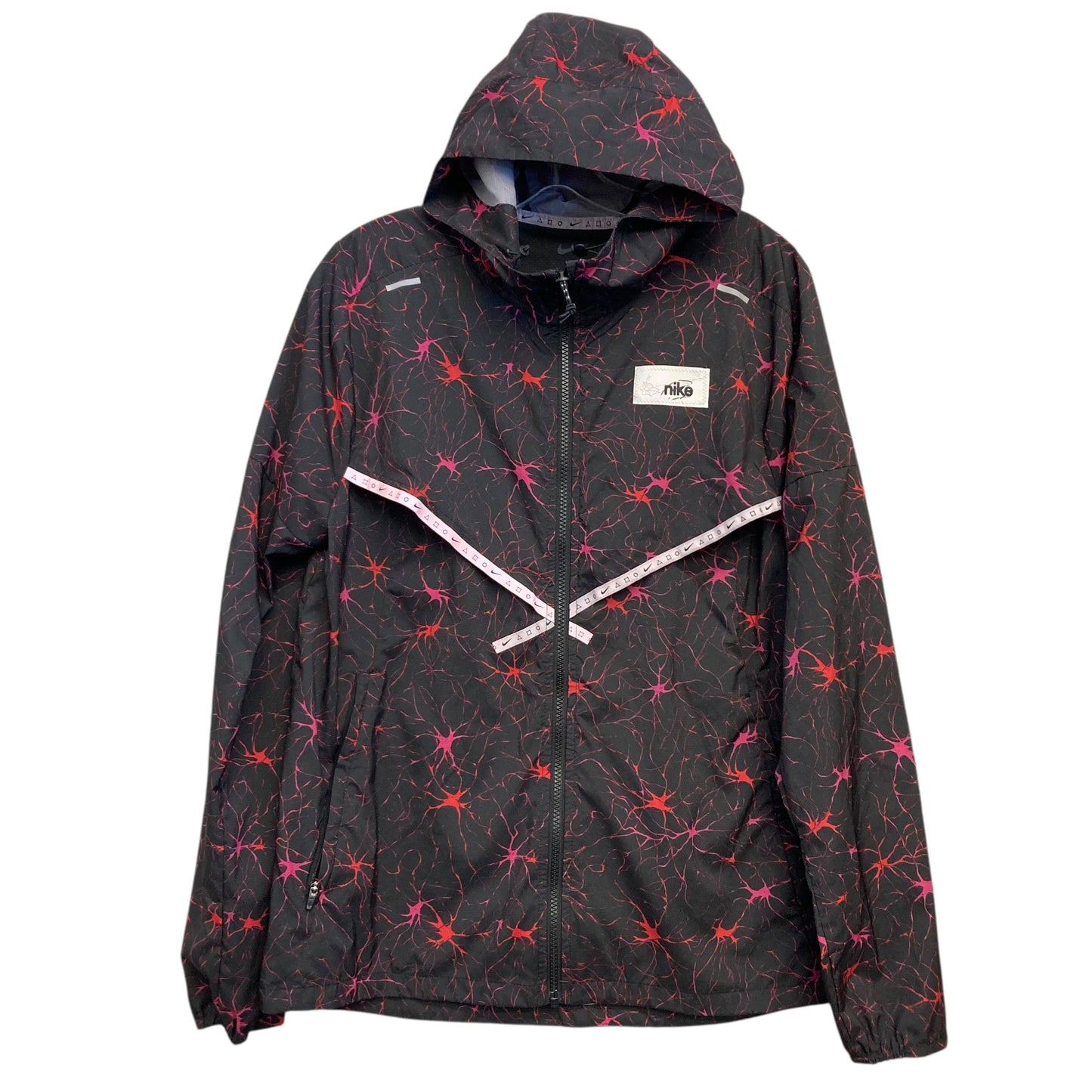Athletic Jacket By Nike In Black & Pink, Size:S