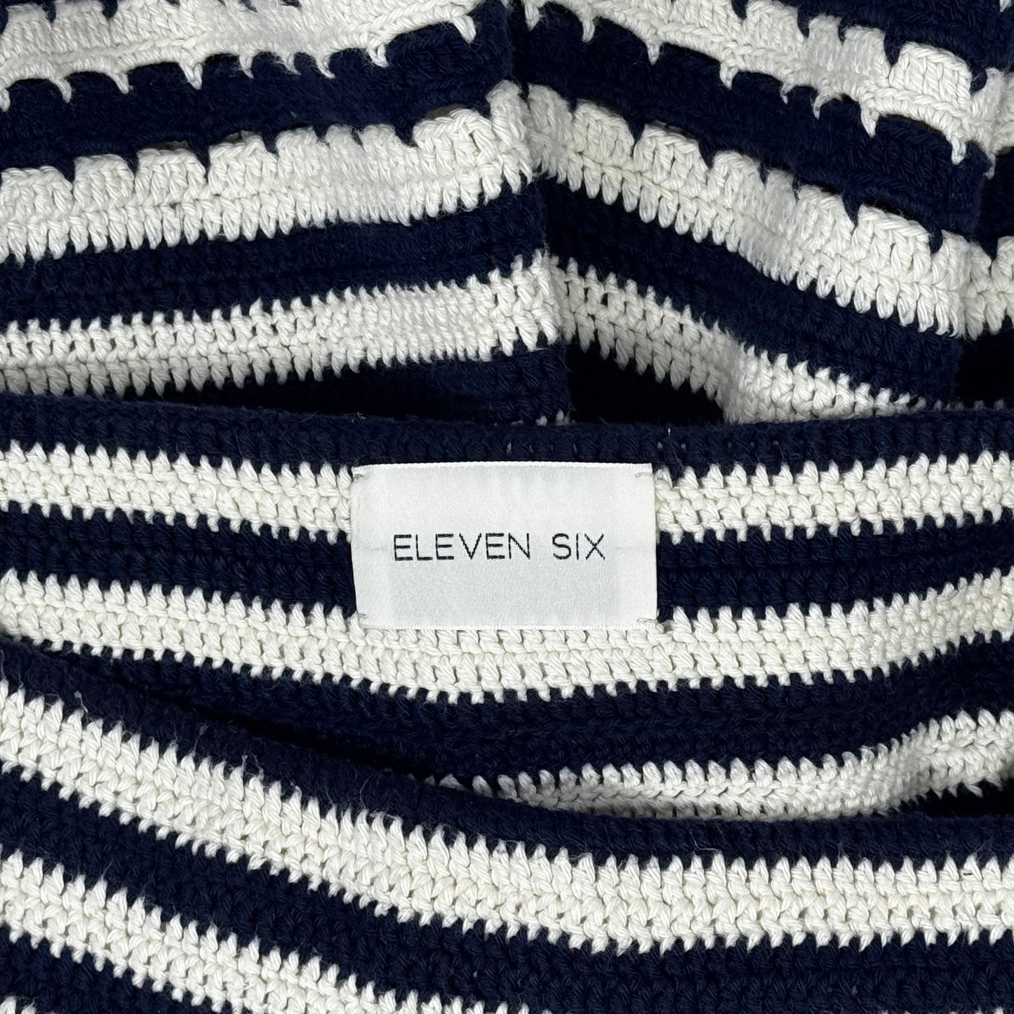 LARA MULTI STRIPE CROCHET SHORT By Eleven Six In Navy Striped Pattern, Size: M/L