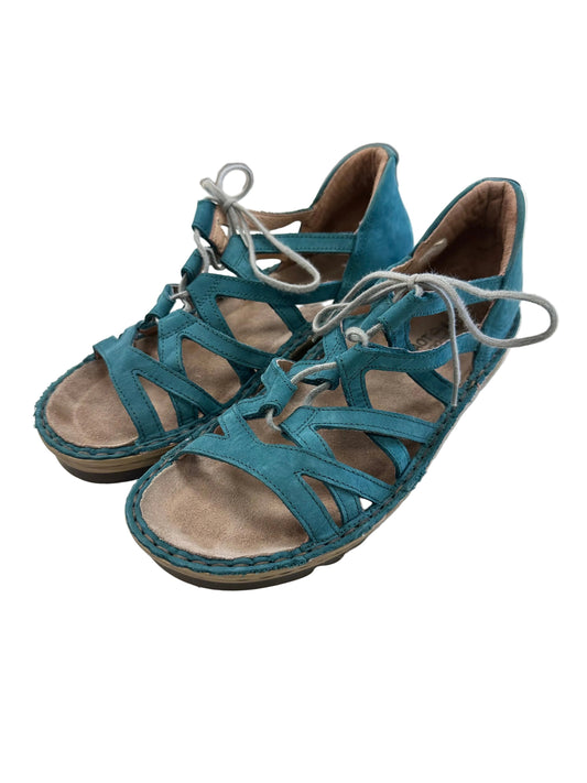 Sandals Heels Wedge By Naot In Teal, Size:7