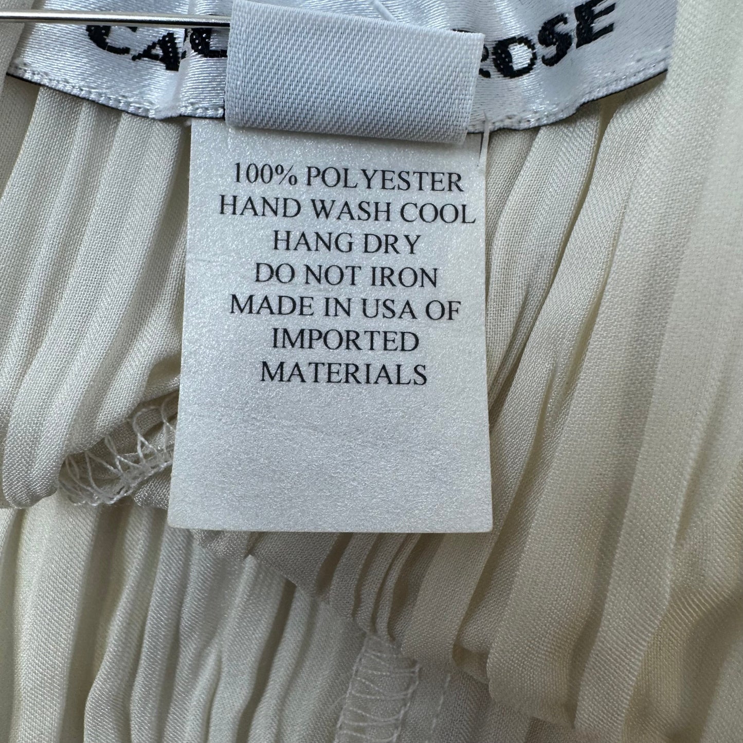 Plissé Wide Leg Pants By Caroline Rose In Ivory, Size: XL