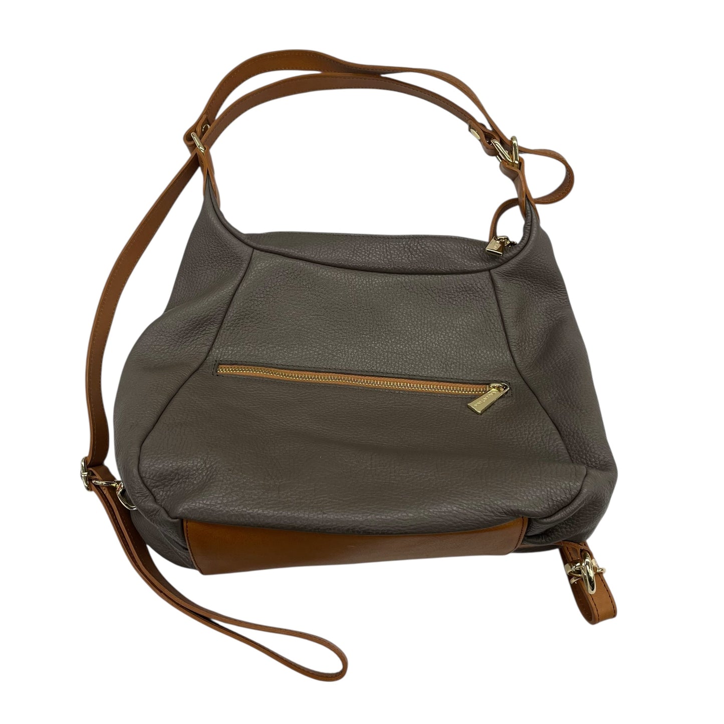 Handbag By Valentina In Brown & Grey, Size:Medium