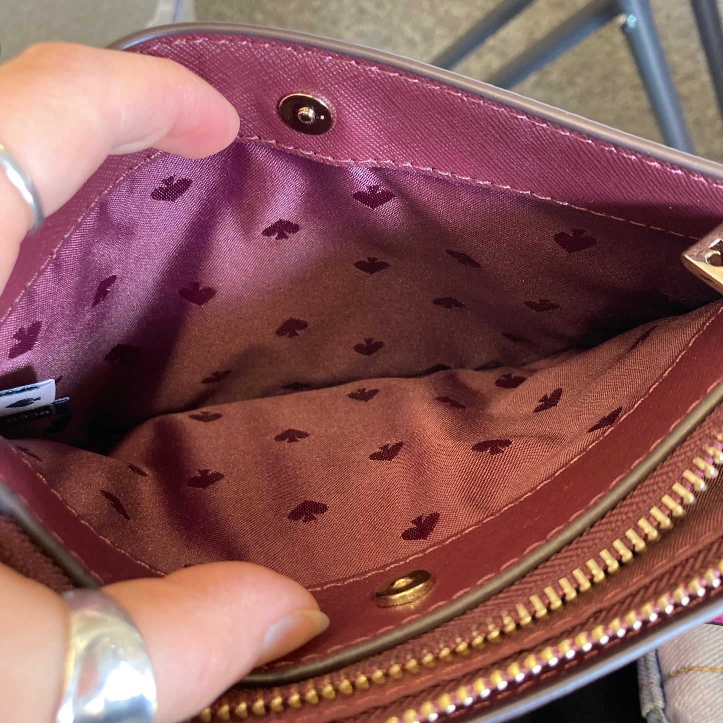 Crossbody Designer By Kate Spade In Purple, Size:Small