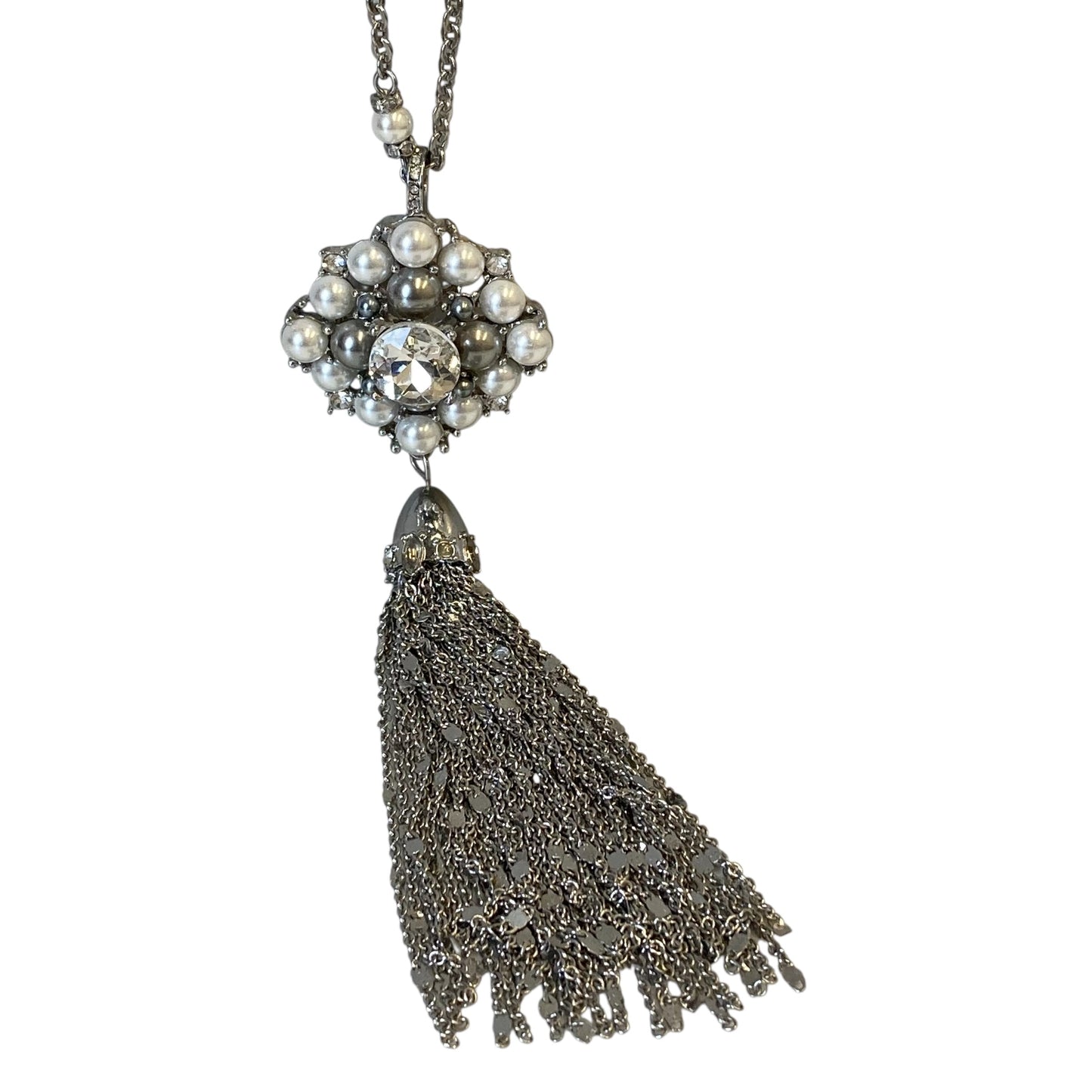 Necklace Lariat & Y-Drop By White House Black Market In Silver