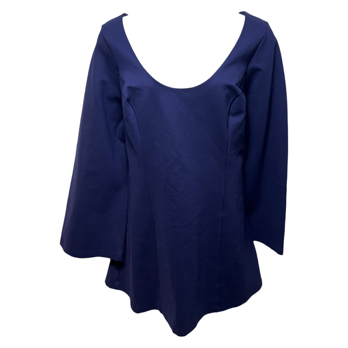 Long-Sleeve Scoop-Neck Mini Dress By Maeve In Navy/Marin, Size: 3x