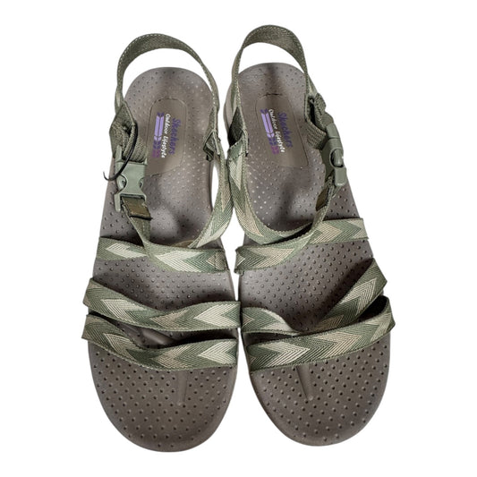 Sandals Flats By Skechers In Green, Size:8
