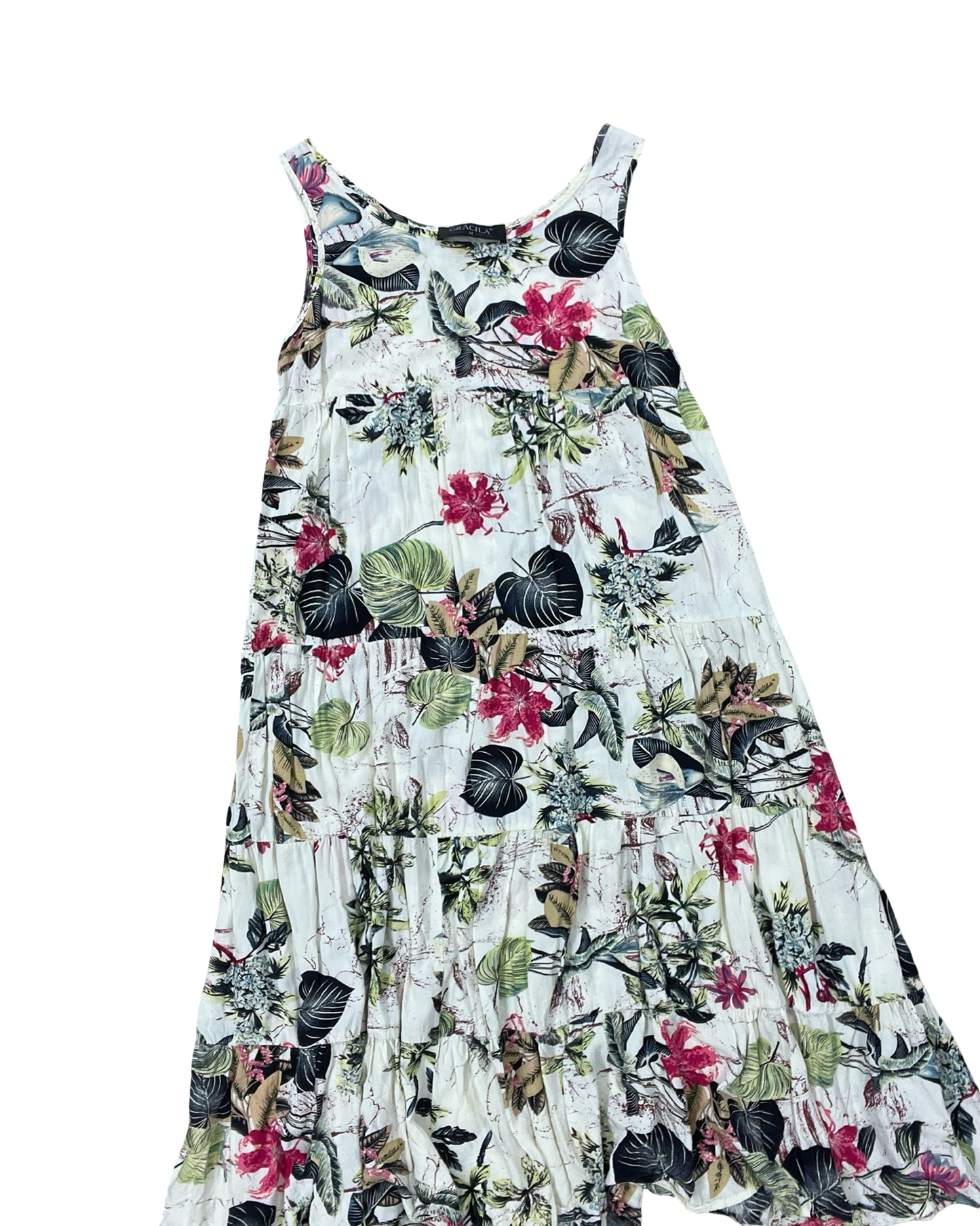 Dress Casual Midi By Clothes Mentor In Cream & Pink, Size:M