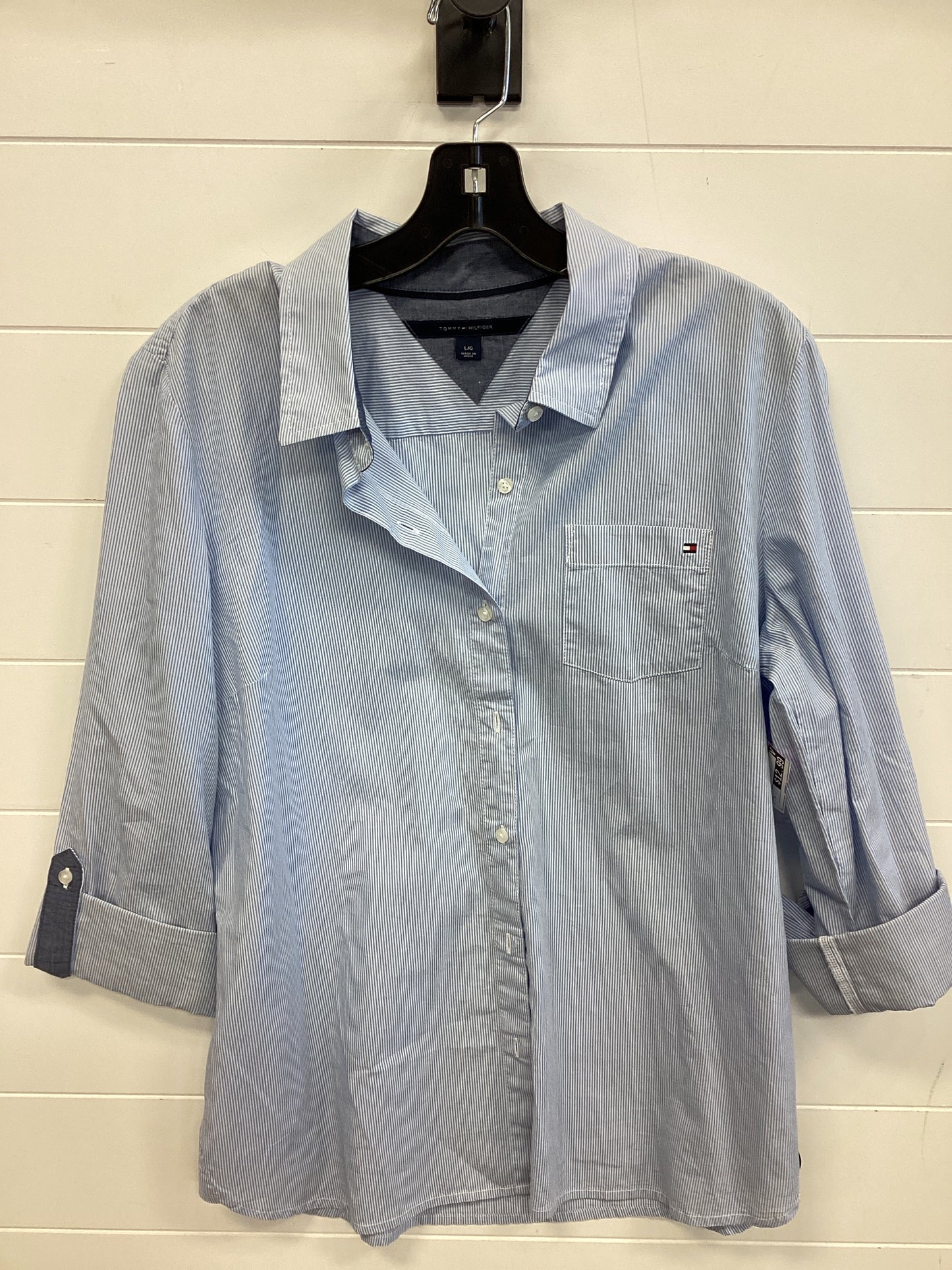 Top Ls By Tommy Hilfiger In Blue, Size:L