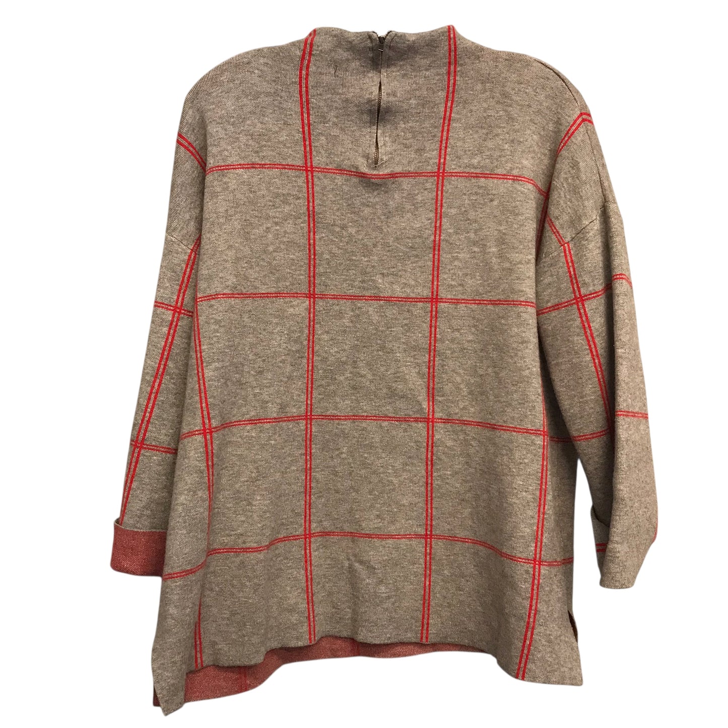 Top Ls By Tahari By Arthur Levine In Grey & Red, Size:Xl