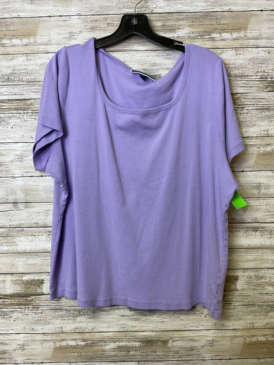 Top Ss Basic By Karen Scott In Purple, Size:3X