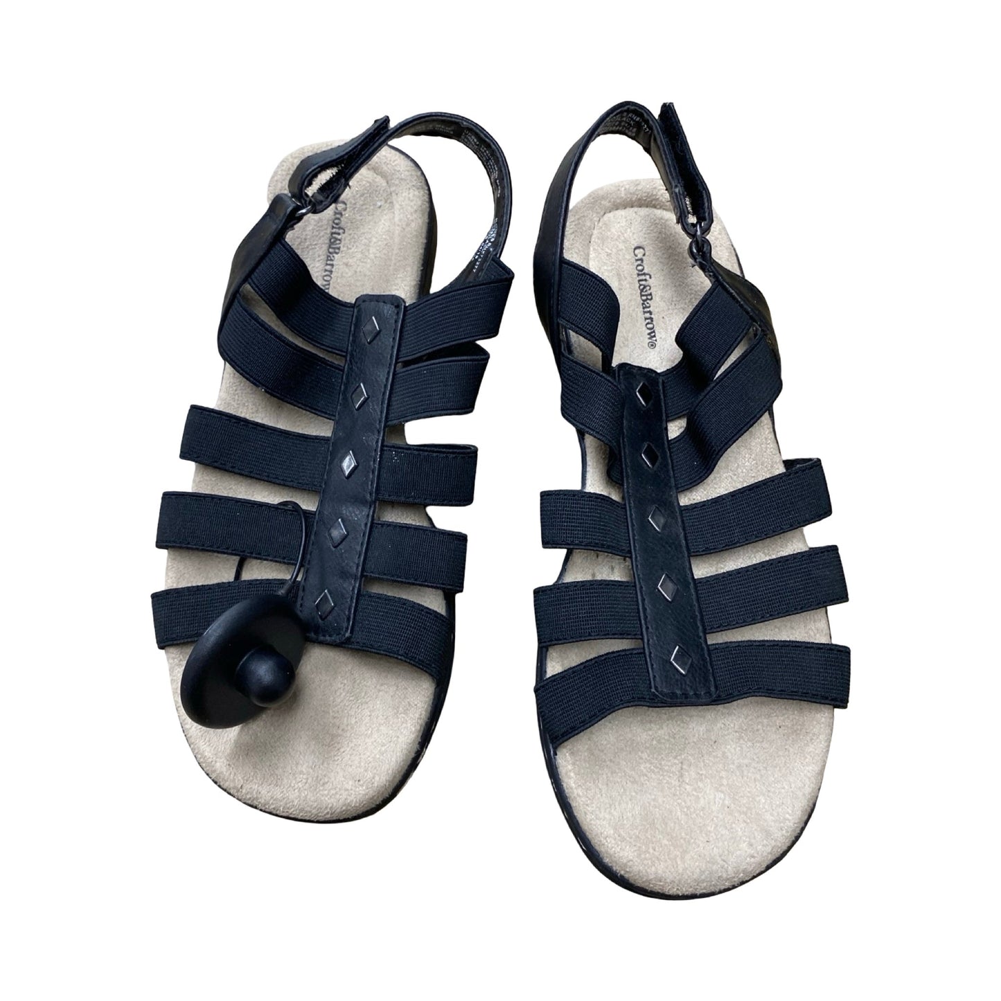 Sandals Flats By Croft And Barrow In Black, Size:6
