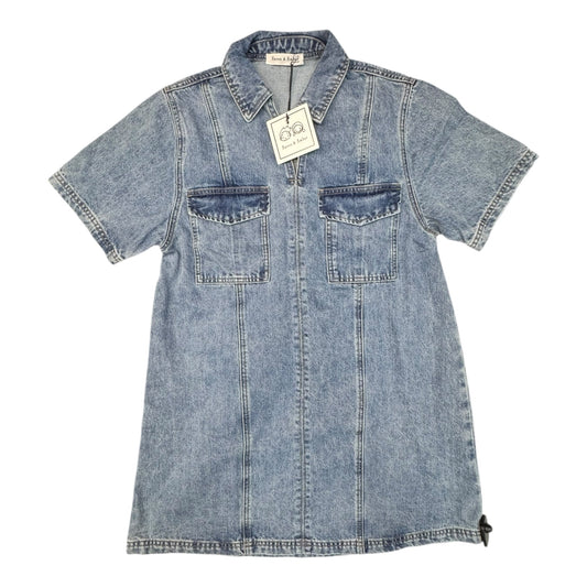 Dress Casual Short By AARON AND AMBER In Blue Denim, Size:M