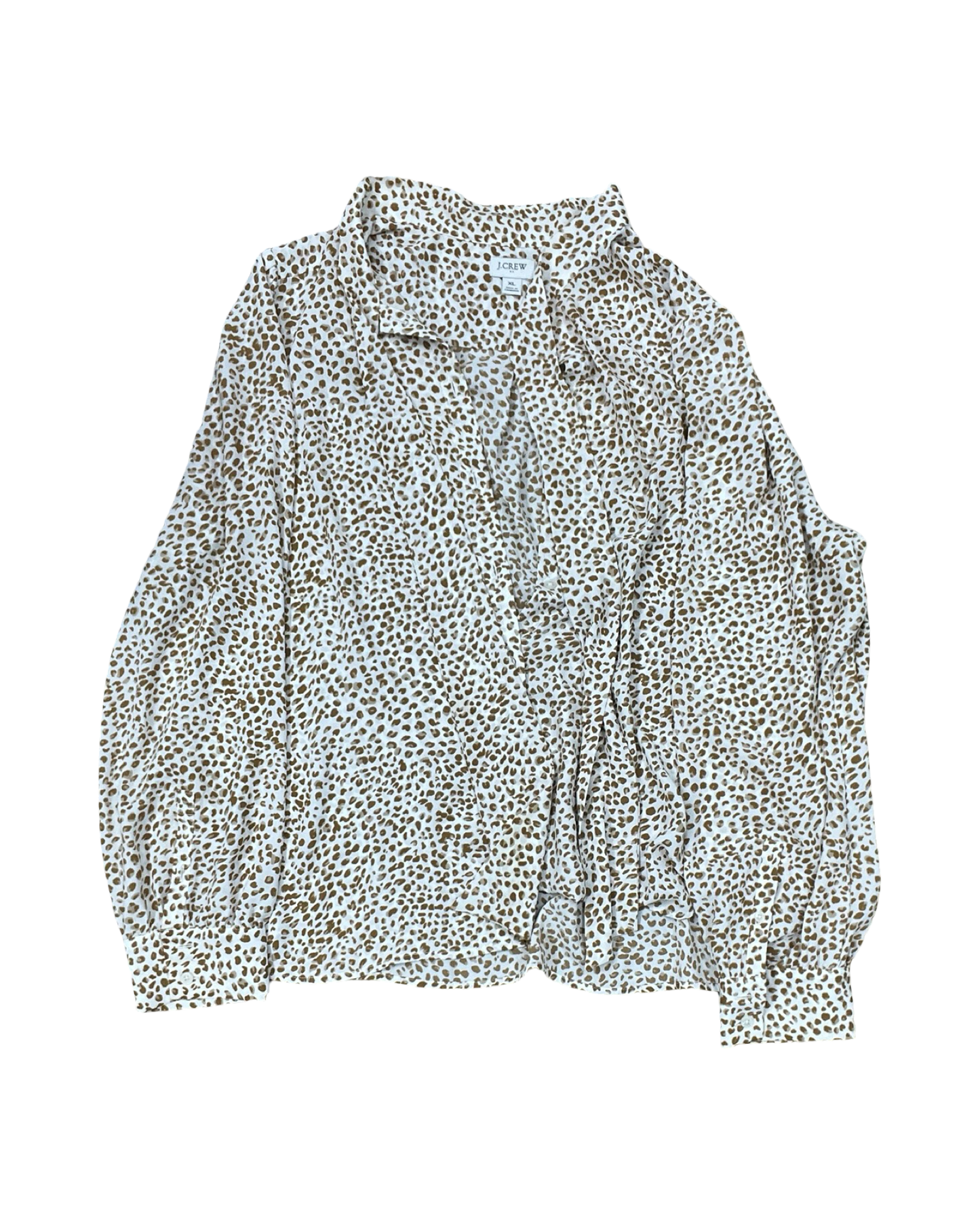 Blouse Ls By J. Crew In Animal Print, Size:Xl