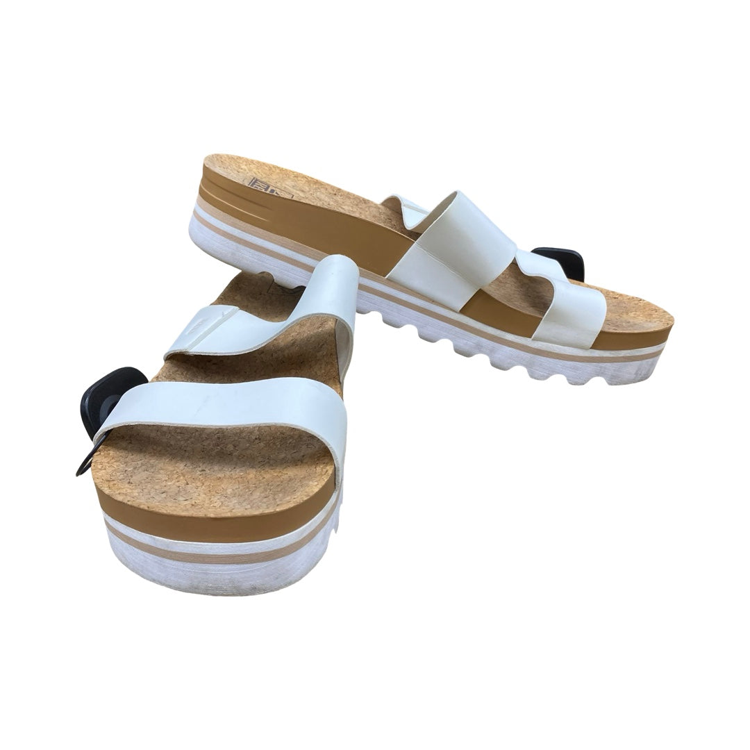Sandals Flats By Reef In Brown & White, Size:11