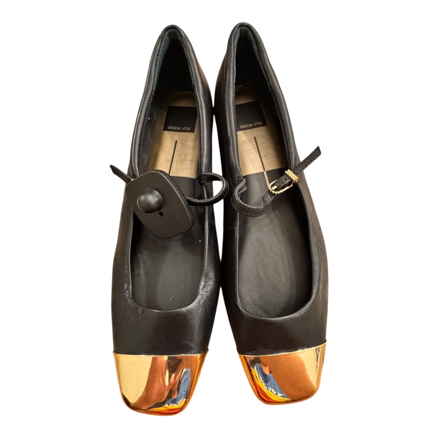 Shoes Flats By Dolce Vita In Black & Gold, Size:8.5