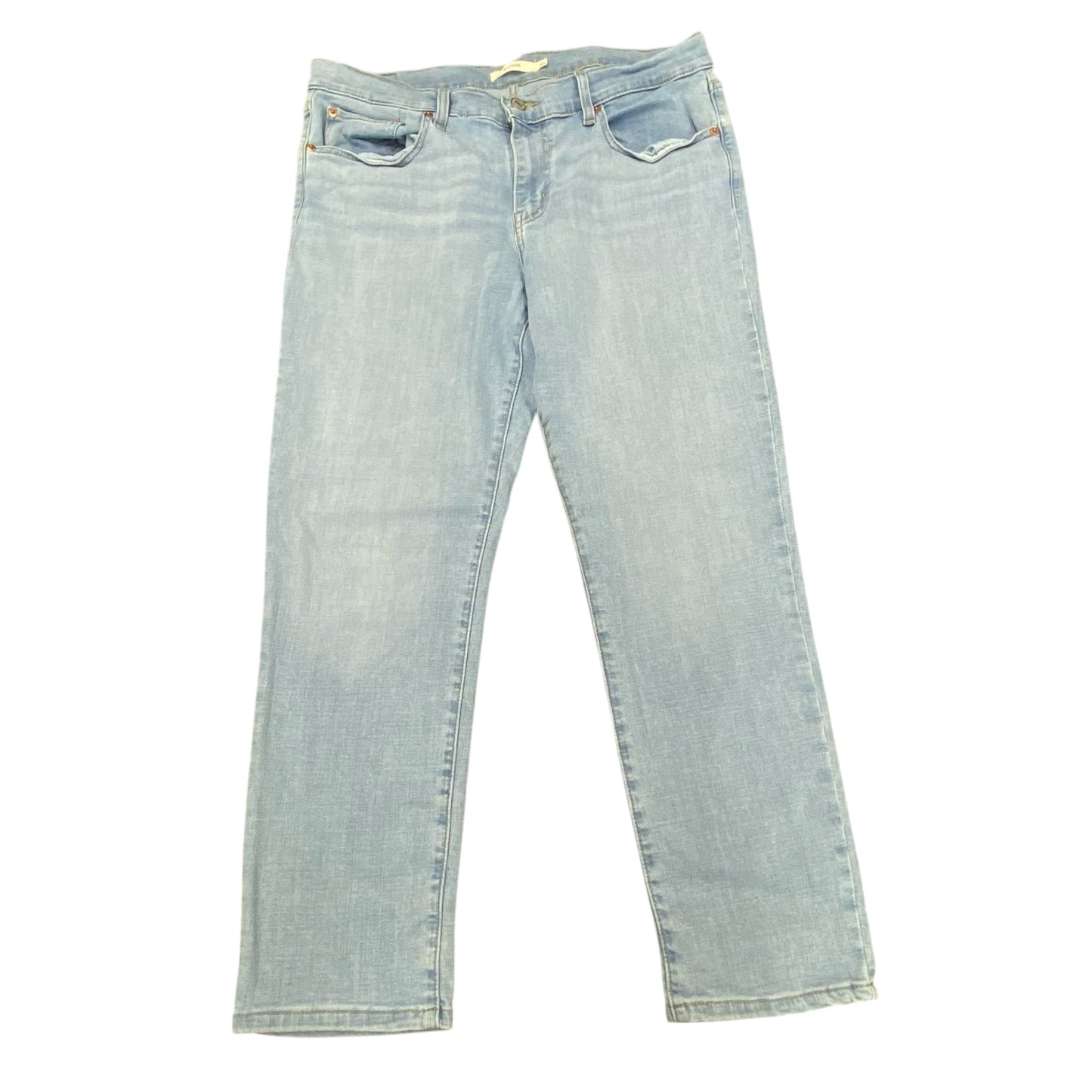 Jeans Boyfriend By Levis In Blue Denim, Size:12