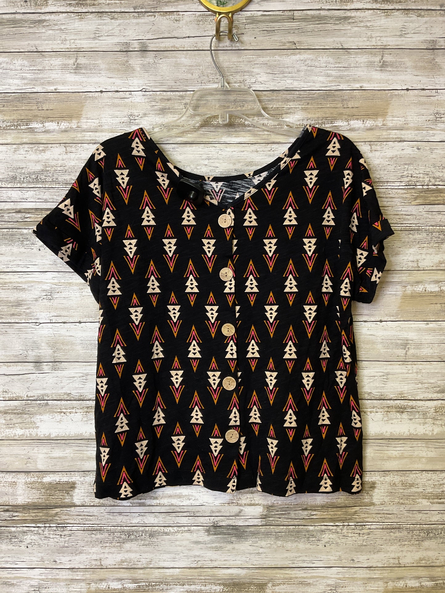 Top Ss By Rachel Zoe In Black & Tan, Size:L