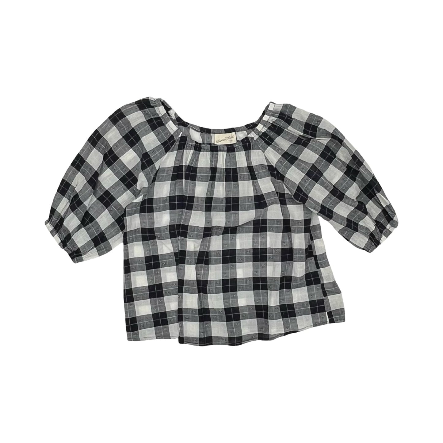 Blouse Ss By Universal Thread In Blue & Cream, Size:Xs