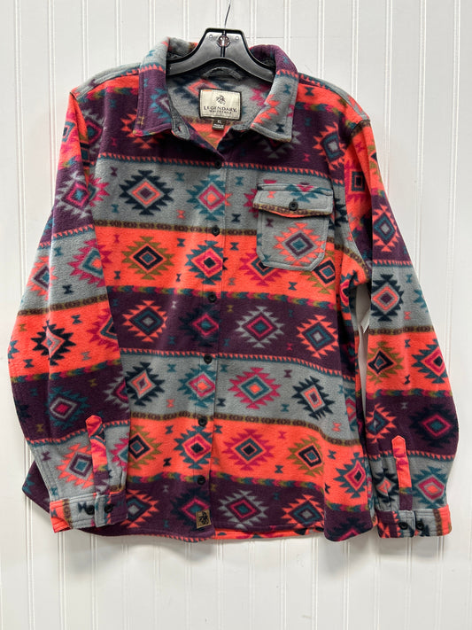 Jacket Fleece By Cmc In Pink & Purple, Size:Xl