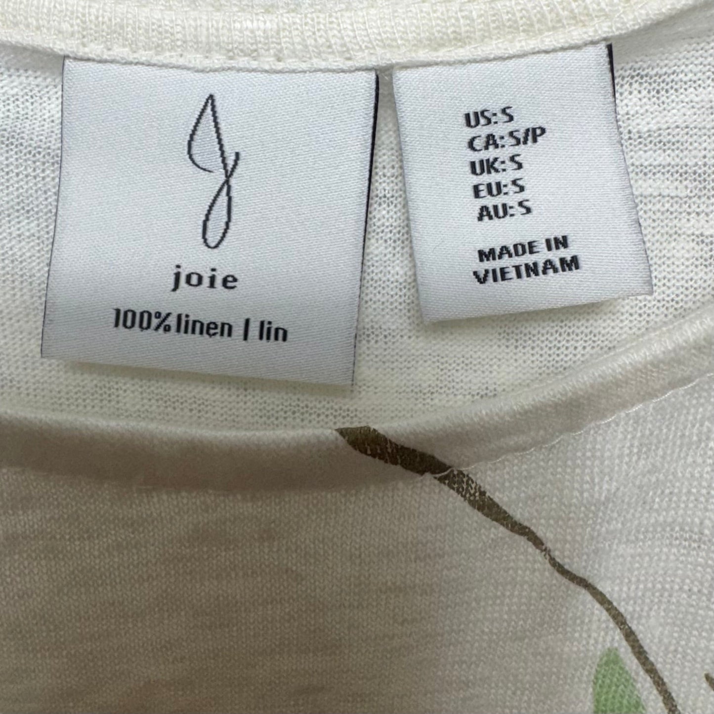 Linen Top Sleeveless By Joie In Floral Print, Size: S