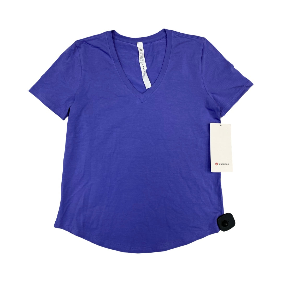 Athletic Top Ss By Lululemon In Purple, Size:4